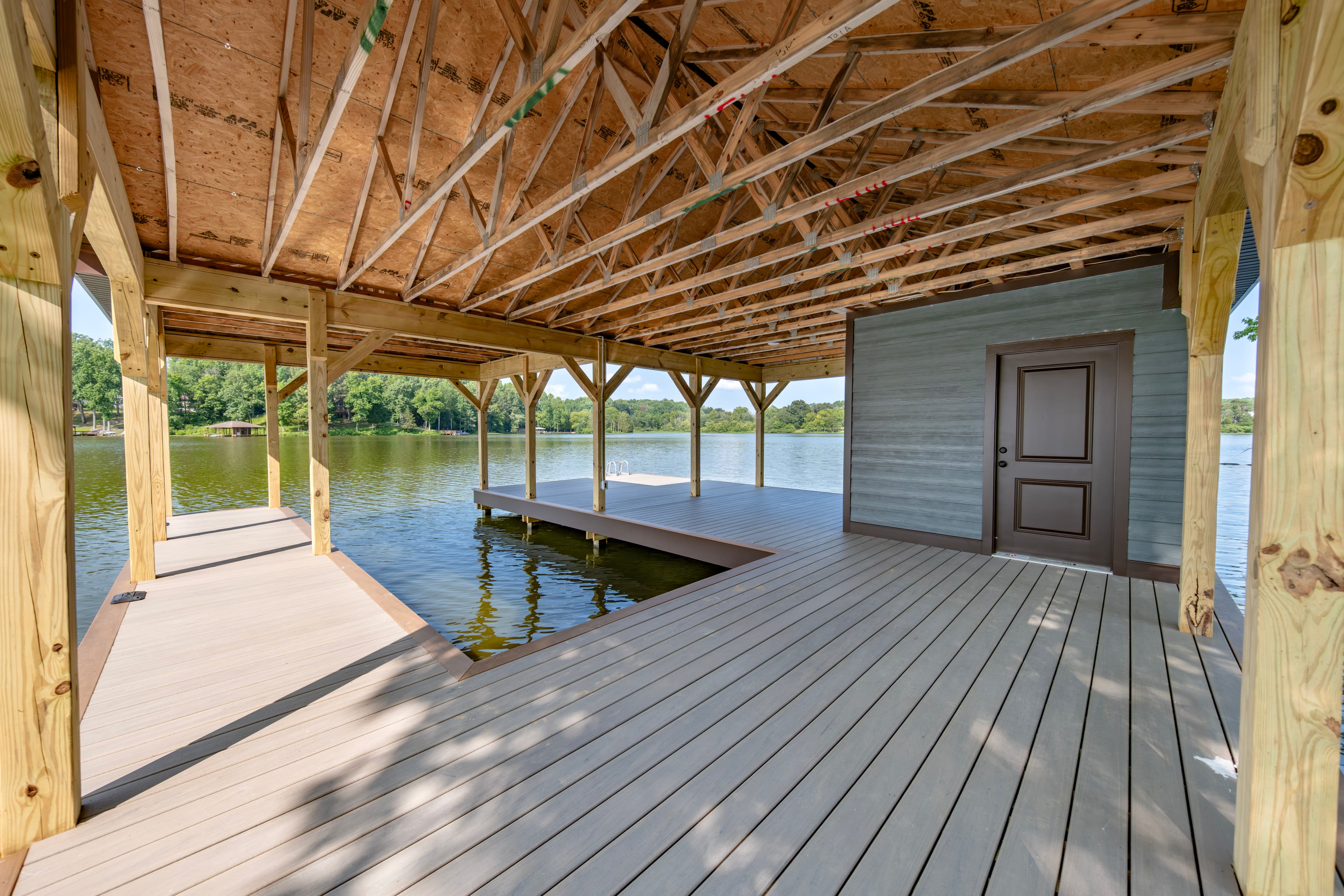 Boathouse interior on Lake Anna